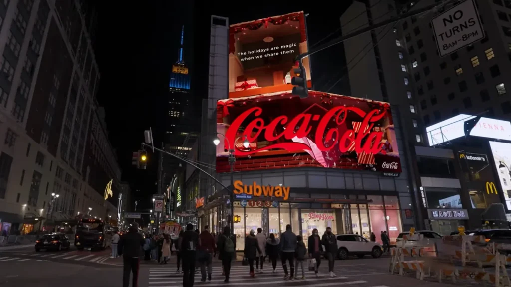 Coco cola 3D billboard at new york city subway